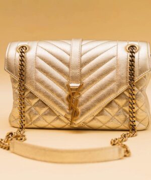 Bolsa Chevron Dourada